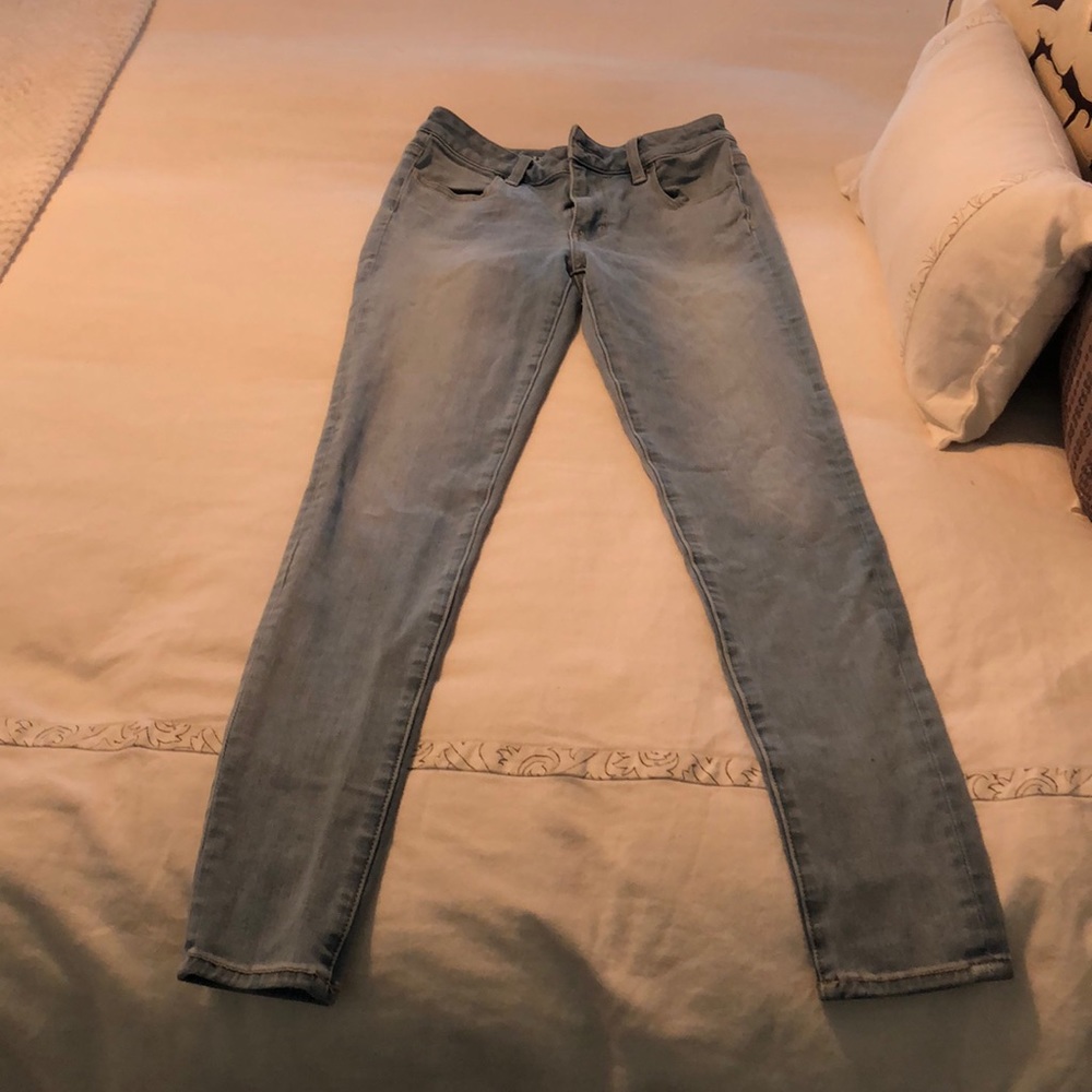 American Eagle super stretch skinny jeans.